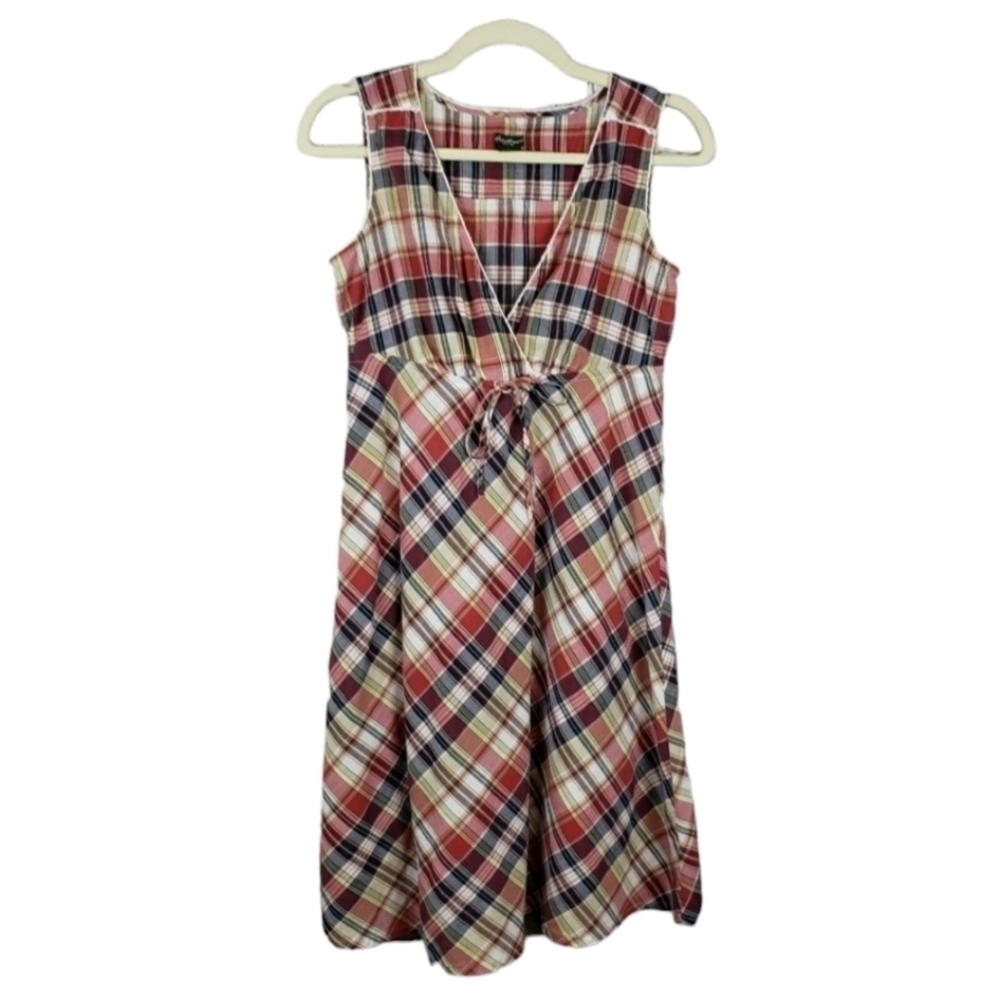 Eddie Bauer Plaid Bias Cut Empire Waist Dress 4 Cottagecore Grannycore